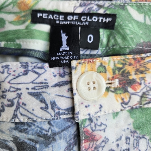 Peace of Cloth Panticular Distressed Floral Pants Size 0 Made in USA - Picture 6 of 9